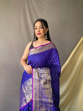 Soft Silk Silver & Gold Zari Banarasi Saree